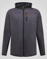 D555 Conrad Detachable Hood Bonded Fleece Zip Through Hoody Bleu marine