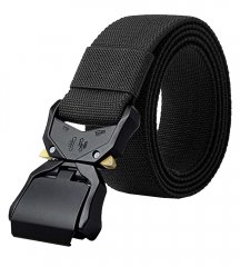 D555 Dale Tactical Stretch Webbing Belt with Heavy Duty Quick Release Buckle Black