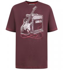 D555 Barnsley Guitar and Amp Crew Neck T-Shirt Burgundy