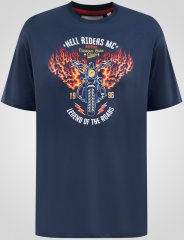 D555 Hockney T-shirt avec Imprimé Moto Bleu Marine
