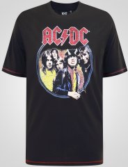 D555 Hugh Official ACDC Highway To Hell T-shirt Imprimé Noir