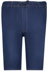 Adamo 199110 Short en jean à taille élastique Bleu marine