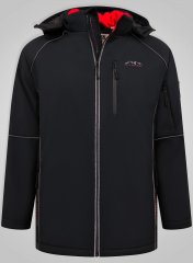 D555 Jamie Soft Shell Detachable Hood Padded Jacket Noir