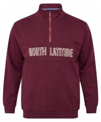 North Latitude Half Zip Sweat Bordeaux