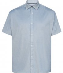 North Latitude 61116 Chemise Piqué Chinée Manches Courtes Bleu