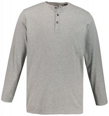JP1880 702555 T-shirt Henley à manches longues Gris chiné