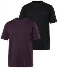 JP1880 702637 T-shirt à col rond lot de 2 Violet foncé/Noir