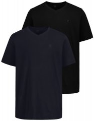 JP1880 711318 T-shirt à col V lot de 2 Noir/Bleu marine
