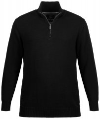 JP1880 716842 Pull tricoté col zippé Noir