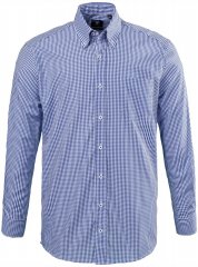 JP1880 722859 Chemise à carreaux vichy manches longues Bleu clair