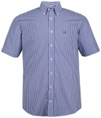 JP1880 722860 Chemise à carreaux vichy manches courtes Bleu clair