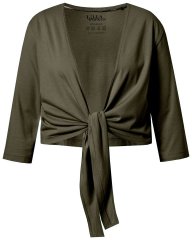 Ulla Popken 794514 Boléro en jersey à nouer Vert foncé