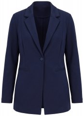 Ulla Popken 812754 Blazer en jersey punto di Roma Bleu marine