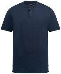JP1880 818628 T-shirt Henley coupe ventre Bleu marine