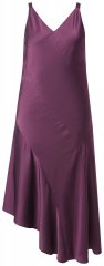Ulla Popken 820341 Robe en satin sans manches à col V Bordeaux