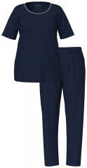 Ulla Popken 821244 Pyjama à pois Bleu marine