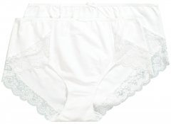 Ulla Popken 824106 Boxers en dentelle lot de 2 Blanc