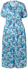 Ulla Popken 824966 Robe chemise fleurie Bleu marine