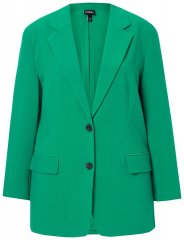 Ulla Popken 826487 Blazer oversize à poches à rabat Vert émeraude