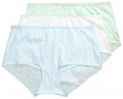 Ulla Popken 827465 Shorties en dentelle lot de 3 Bleu