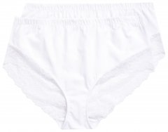 Ulla Popken 830094 Culottes en dentelle lot de 2 Blanc