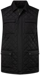 Boston Park 593 Gilet matelassé à col chemise Noir