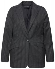 Ulla Popken 832935 Blazer à chevrons aux reflets métallisés Gris