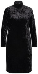 Ulla Popken 834234 Robe en velours à col roulé Noir