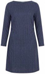 Ulla Popken 834371 Robe sweat rayée Bleu marine