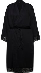 Ulla Popken 834837 Peignoir kimono en dentelle Noir