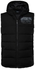 Men+ 442 Gilet matelassé à capuche et imprimé Noir