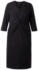 Ulla Popken 836514 Robe mi-longue à manches 3/4 Noir