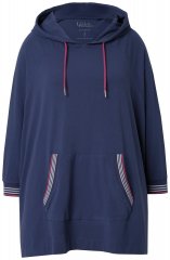 Ulla Popken 837190 Poncho d'intérieur à capuche Violet foncé