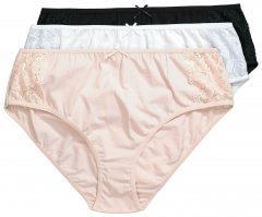Ulla Popken 837353 Culottes en dentelle lot de 3 Beige