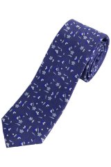 JP1880 837692 Cravate en soie à fleurs extra-longue Bleu marine