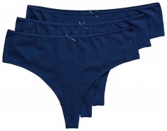 Ulla Popken 838637 Strings lot de 3 Bleu marine