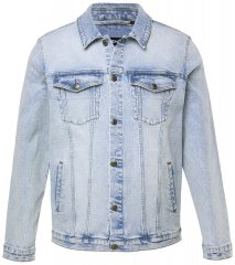 Men+ 394 Veste en jean à poches poitrine Bleu clair