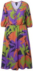 Ulla Popken 841034 Robe imprimée à manches 3/4 Bleu marine