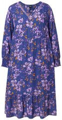 Ulla Popken 841873 Robe mi-longue fleurie Bleu marine