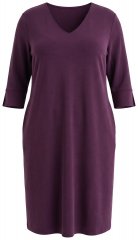 Ulla Popken 841952 Robe sweat à manches 3/4 Prune