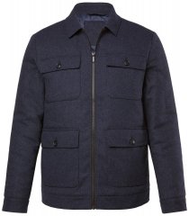 Boston Park 963 Veste en mélange de laine avec fermeture éclair Bleu marine