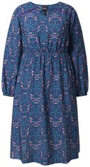 Ulla Popken 842153 Robe mi-longue imprimée Pétrole