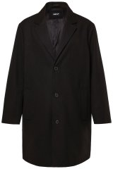 Men+ 482 Manteau déperlant effet laine Noir