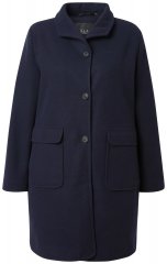 Ulla Popken 843058 Manteau en laine Bleu marine