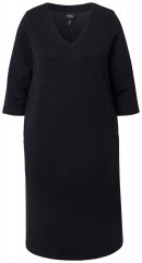 Ulla Popken 843326 Robe sweat à manches 3/4 Noir