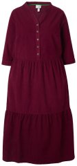 Ulla Popken 843383 Robe en velours côtelé à manches 3/4 Bordeaux