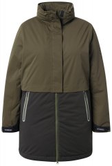 Ulla Popken 843480 Manteau technique HYPRAR bicolore à capuche Vert olive