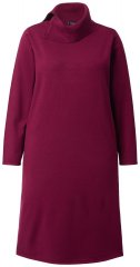 Ulla Popken 843627 Robe en maille à manches longues et col roulé Bordeaux