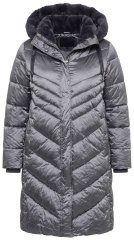 Ulla Popken 844764 Manteau matelassé HYPRAR à reflets métallisés Anthracite