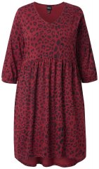 Ulla Popken 844945 Robe en jersey trapèze à col V Prune